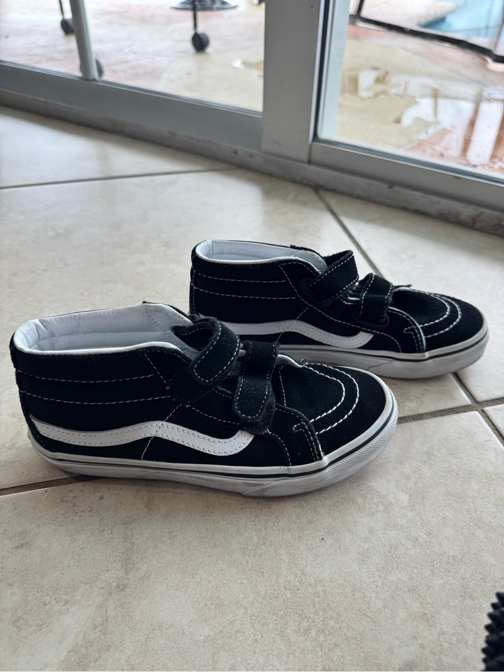 Vans Kids Black and White Mid-Top Sneakers